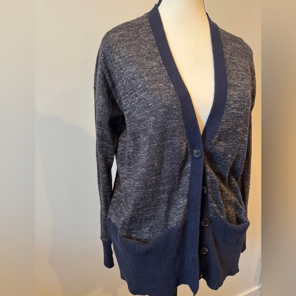 Charcoal grey, and navy Madewell cardigan, S.